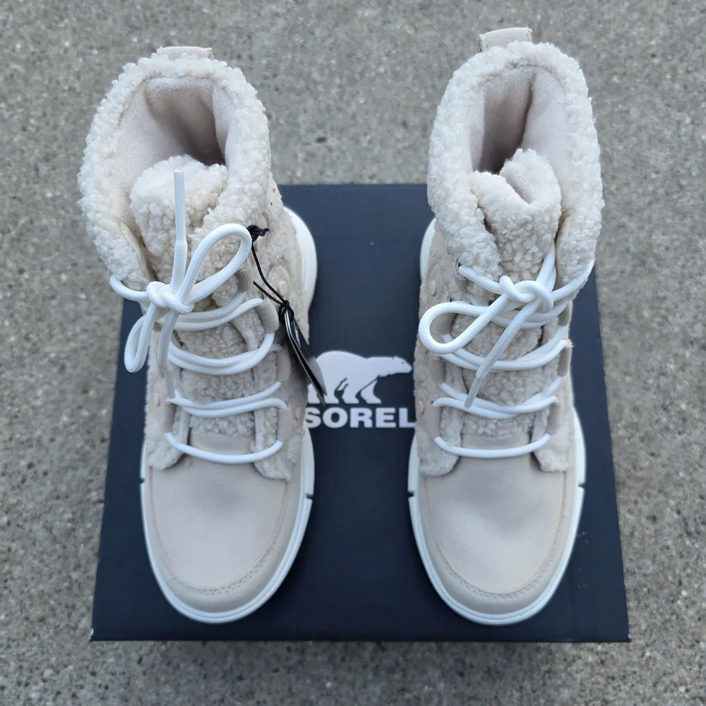 Sorel Explorer Insulated  Cream Winter Boots Women Size 5 - Picture 6 of 14